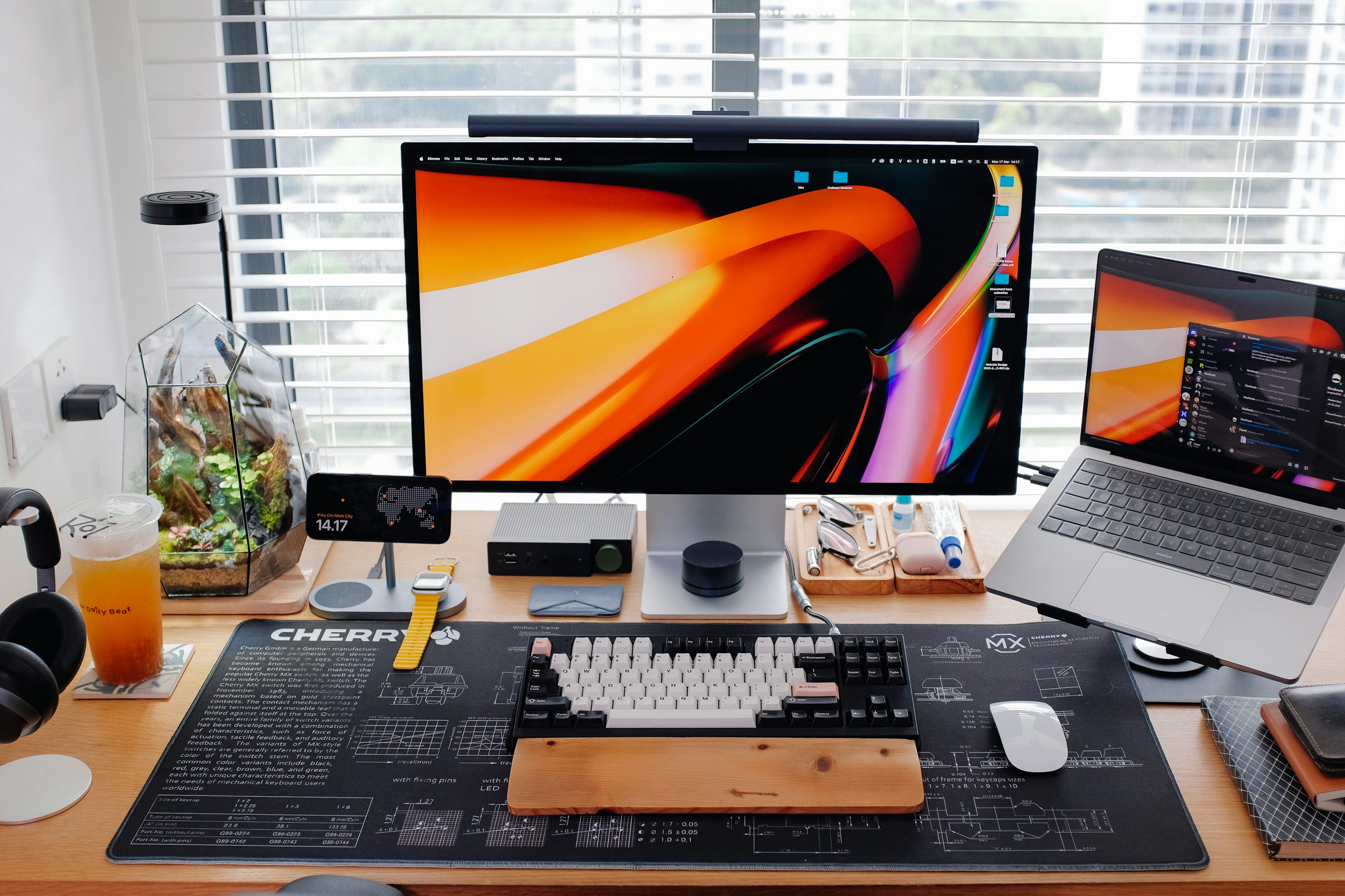 Modern desktop setup with monitor and keyboard